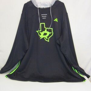 Adidas Dallas Stars Black/Neon Green Long Sleeve Men's Hooded Sweater 4XL